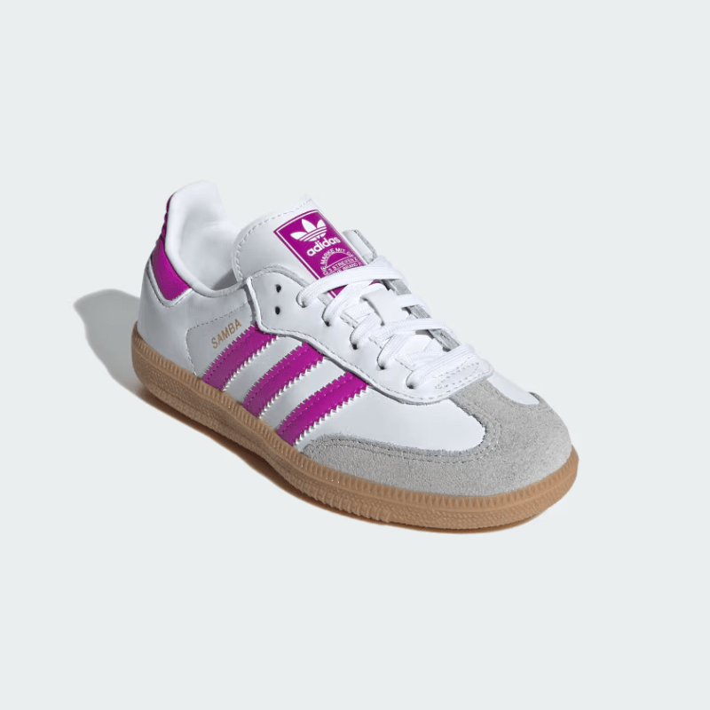 adidas Samba OG "Cloud White Purple Burst" - Youth Sneakers