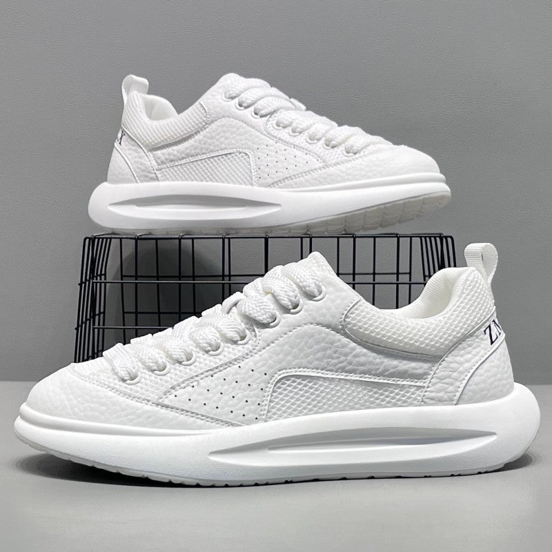 2026 New Summer Men's Mesh Breathable Skate Shoes, Thick Sole Trendy Casual Sports Mesh Sneakers For Young Men & Travel