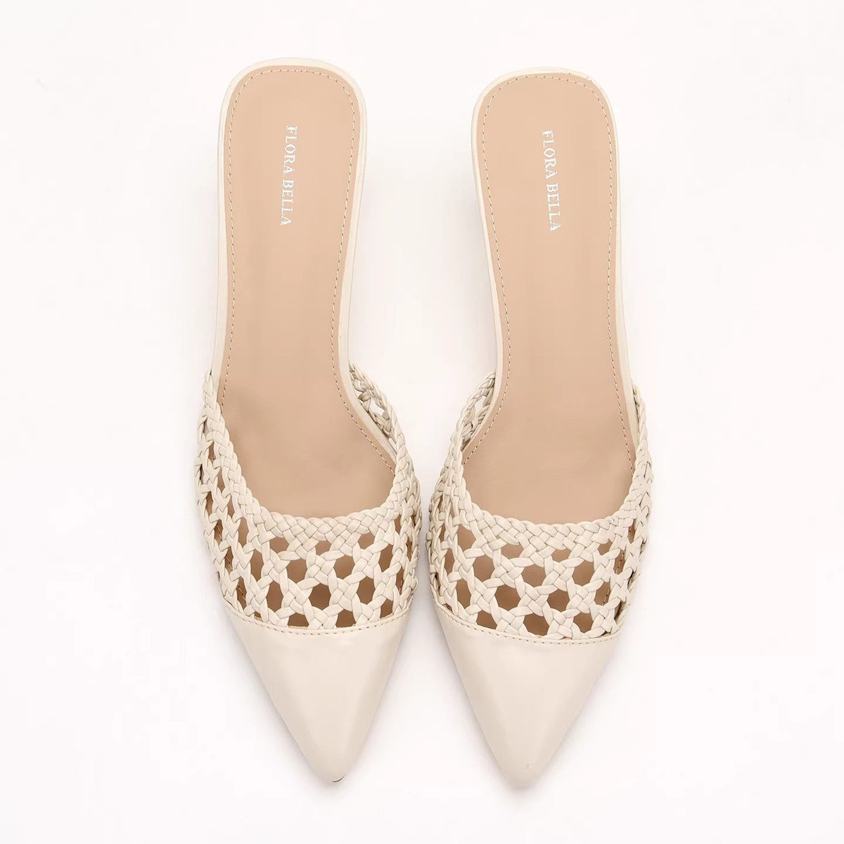 Womens Hollowed-out Spliced Peep-toe Stiletto Sandals With A Closed Toe