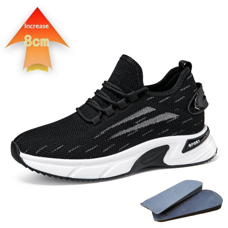 Invisible Height-increasing Running Shoes With A Thick Platform And Mesh Upper