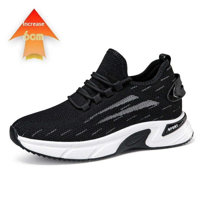 Invisible Height-increasing Running Shoes With A Thick Platform And Mesh Upper