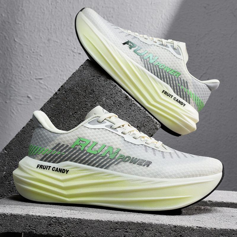 Couple Running Shoes Breathable Mesh Shoes Ultra-Soft Non-Deformable Jelly Sole Casual All-Match Sneakers