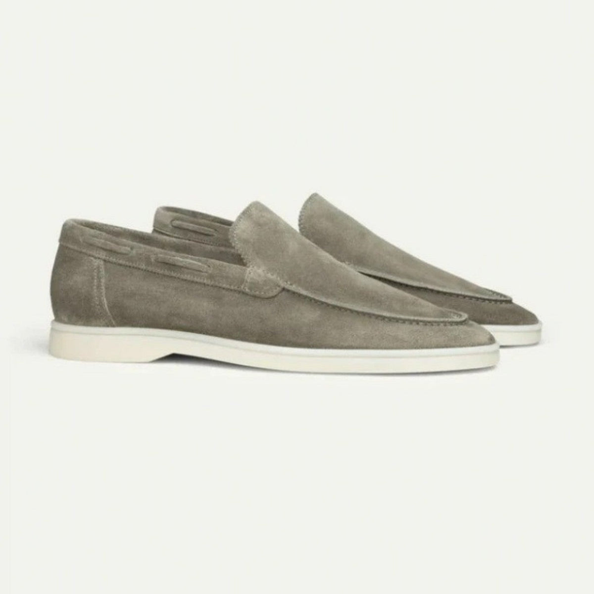 One-pedal Driving Flat Shoes With Frosted Suede