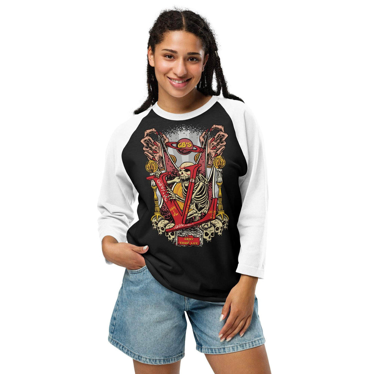 Vamp Life X GBNY "Graveyard" 3/4 sleeve shirt - Women's