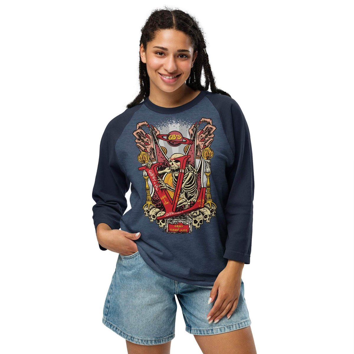 Vamp Life X GBNY "Graveyard" 3/4 sleeve shirt - Women's