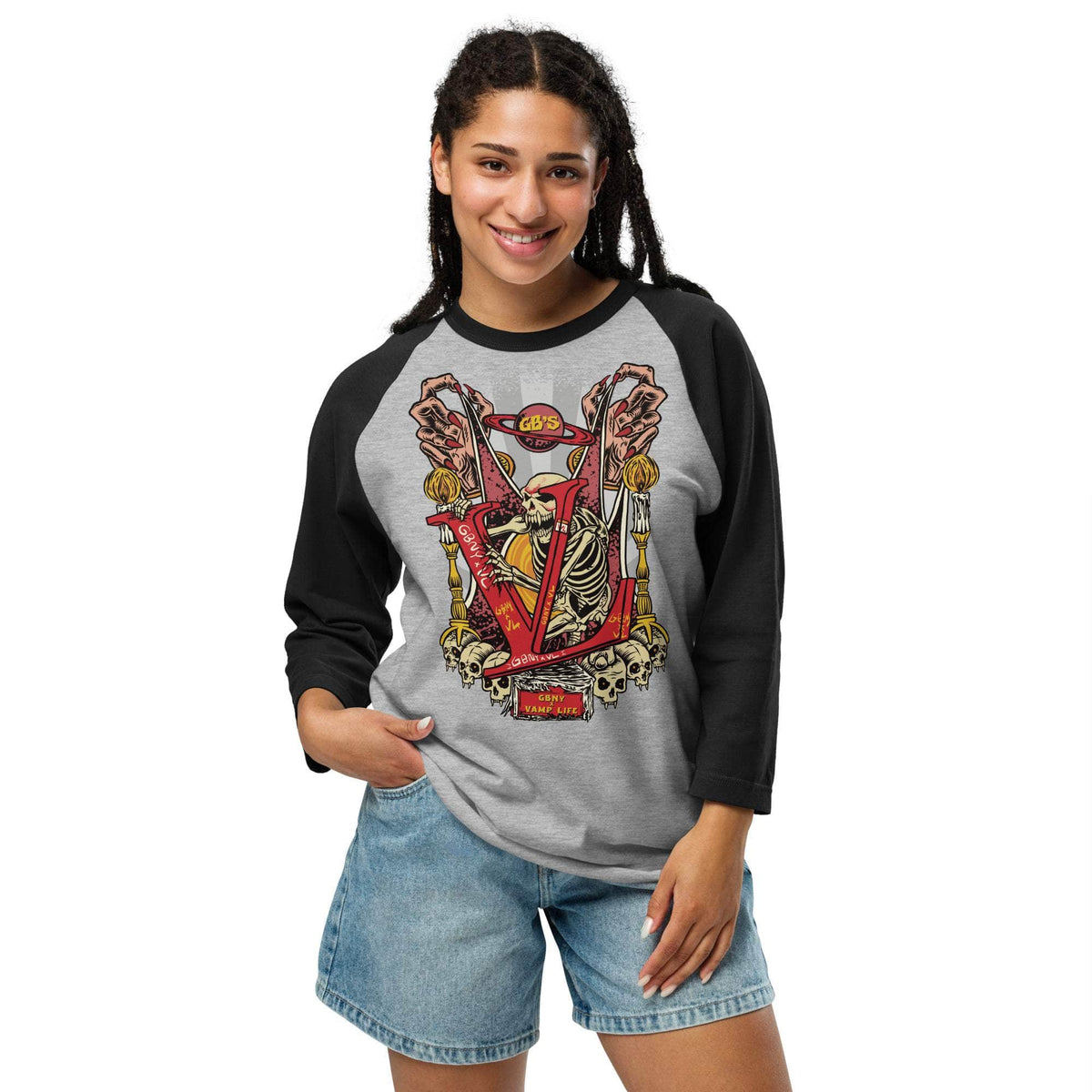 Vamp Life X GBNY "Graveyard" 3/4 sleeve shirt - Women's
