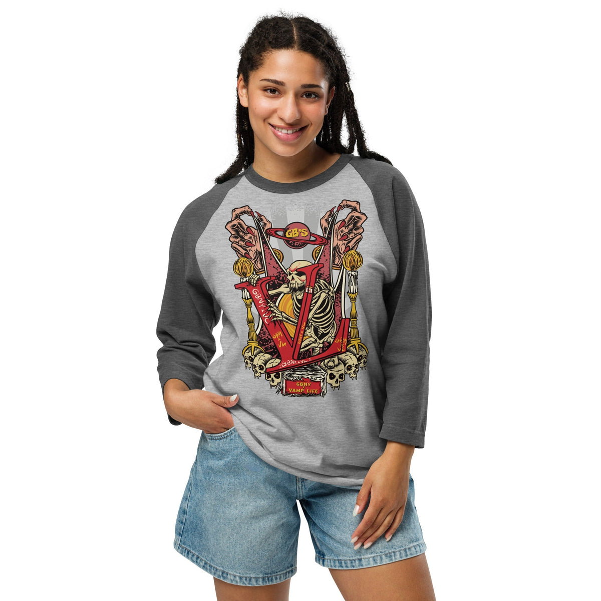 Vamp Life X GBNY "Graveyard" 3/4 sleeve shirt - Women's