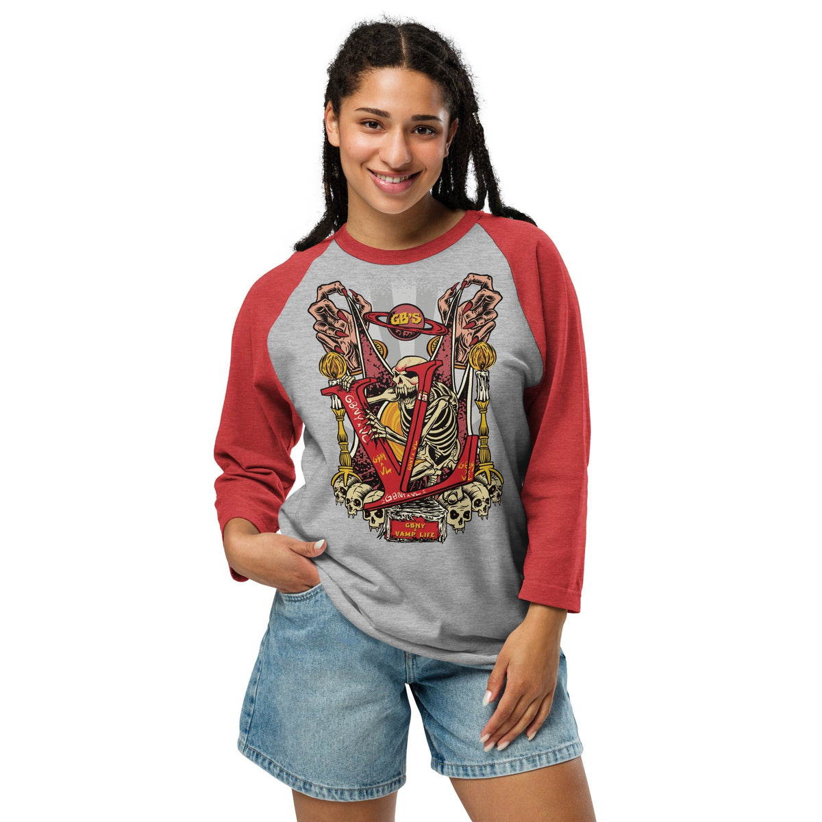 Vamp Life X GBNY "Graveyard" 3/4 sleeve shirt - Women's