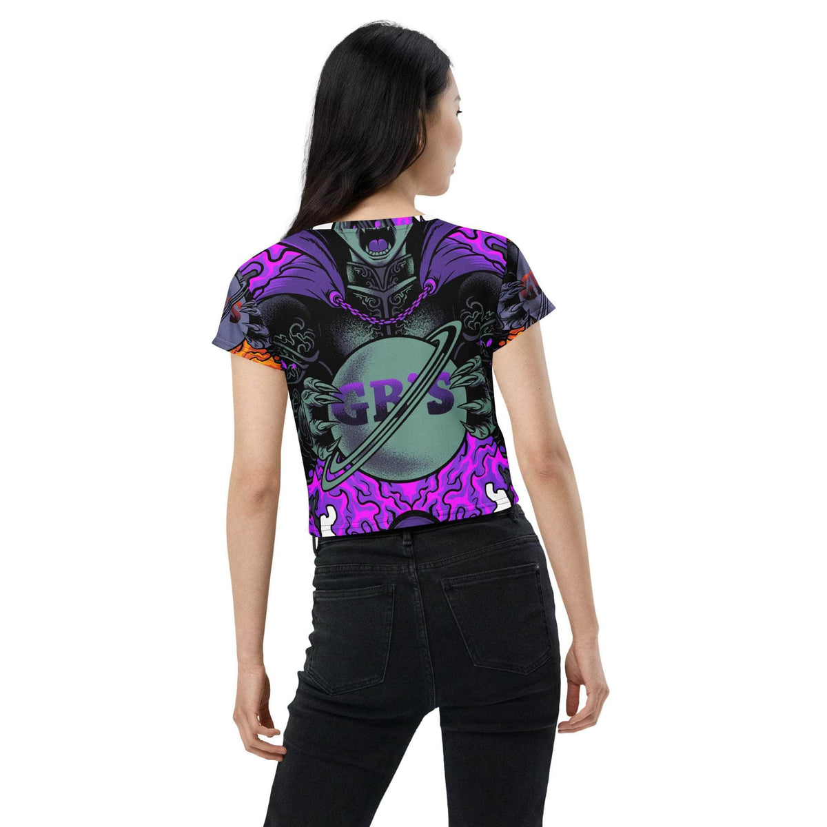 Vamp Life X GBNY "Scare The Scary" All-Over Print Crop Tee - Women's
