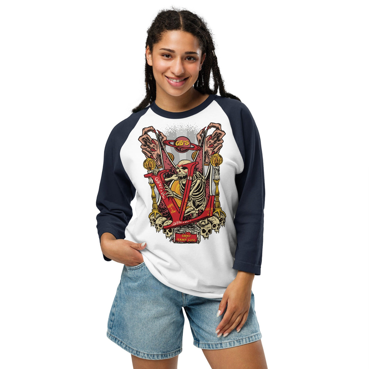Vamp Life X GBNY "Graveyard" 3/4 sleeve shirt - Women's
