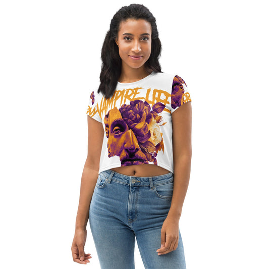 Vamp Life X GBNY "Roman Gods" All-Over Print Crop Tee - Women's