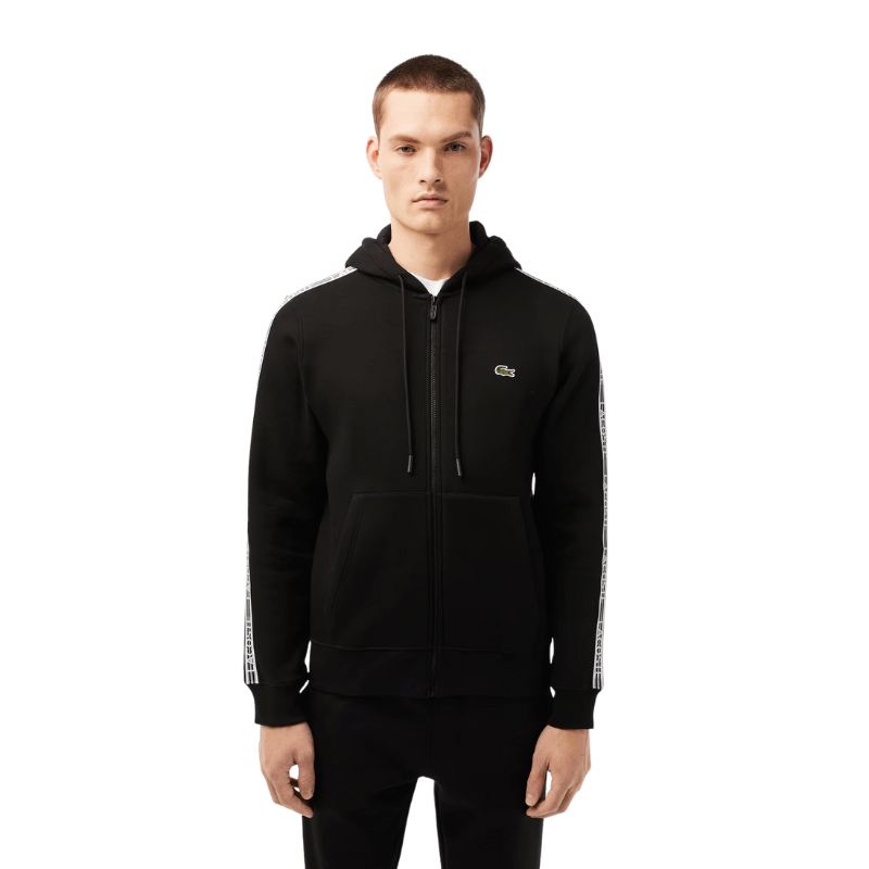 Lacoste Classic Fit Branded Stripes Zip-Up Hoodie -  Men’s