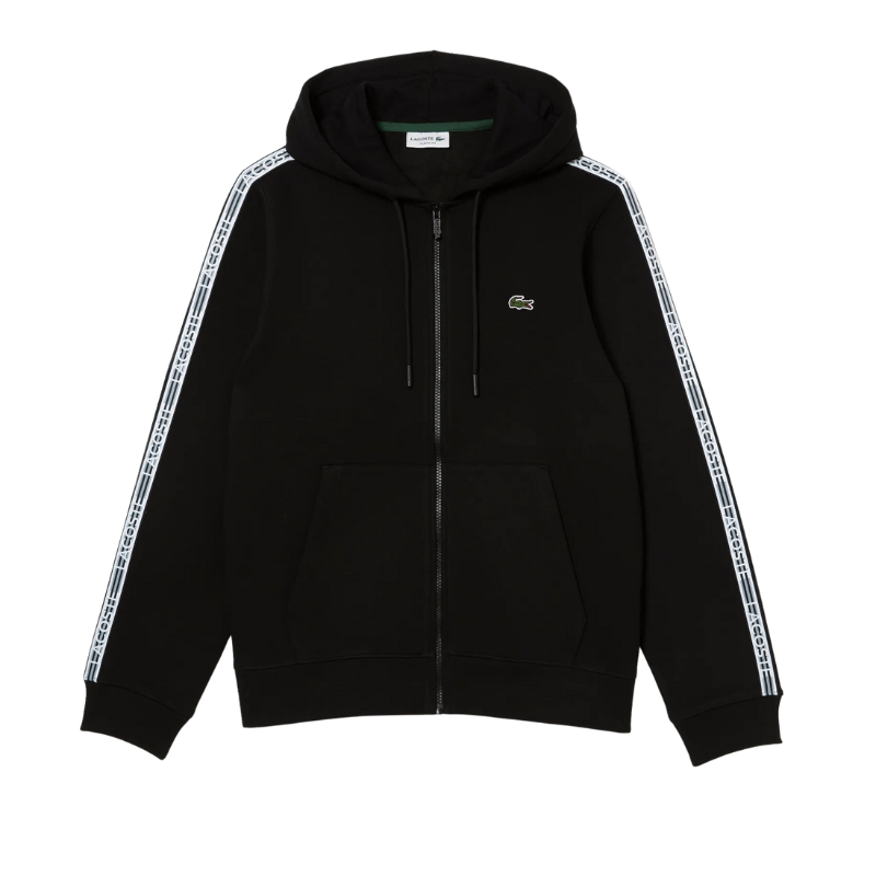 Lacoste Classic Fit Branded Stripes Zip-Up Hoodie -  Men’s