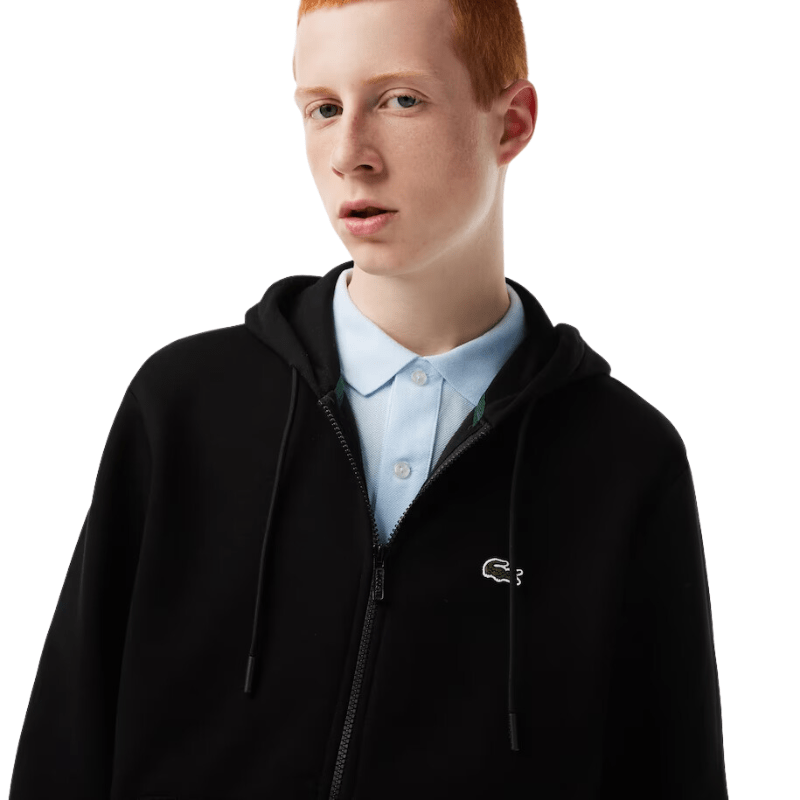 Lacoste Kangaroo Pocket Zip-Up Fleece Hoodie - Men's