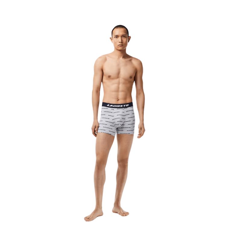 Lacoste Logo Print Jersey Boxer Briefs 3-Pack - Men's