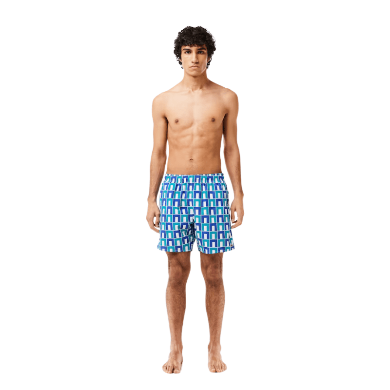 Lacoste Patterned Swim Trunks - Men's