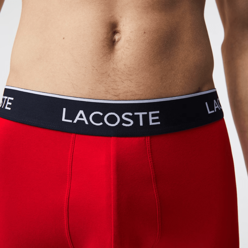 Lacoste Lettered Waist Long Stretch Cotton Boxer - Men's