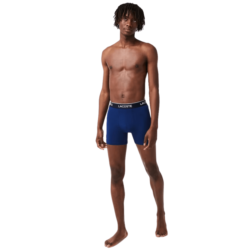 Lacoste Lettered Waist Long Stretch Cotton Boxer - Men's