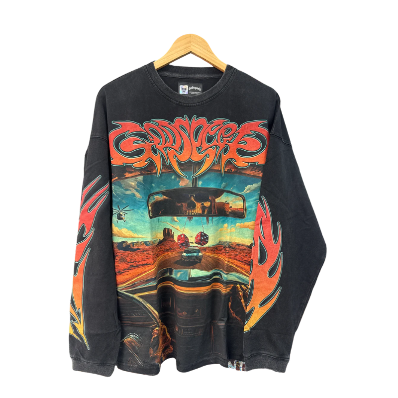Godspeed 'On the Run' Black Wash LS Tee