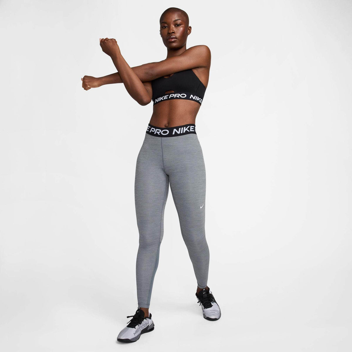 Nike Pro Mid-Rise Mesh-Paneled Leggings - Women's